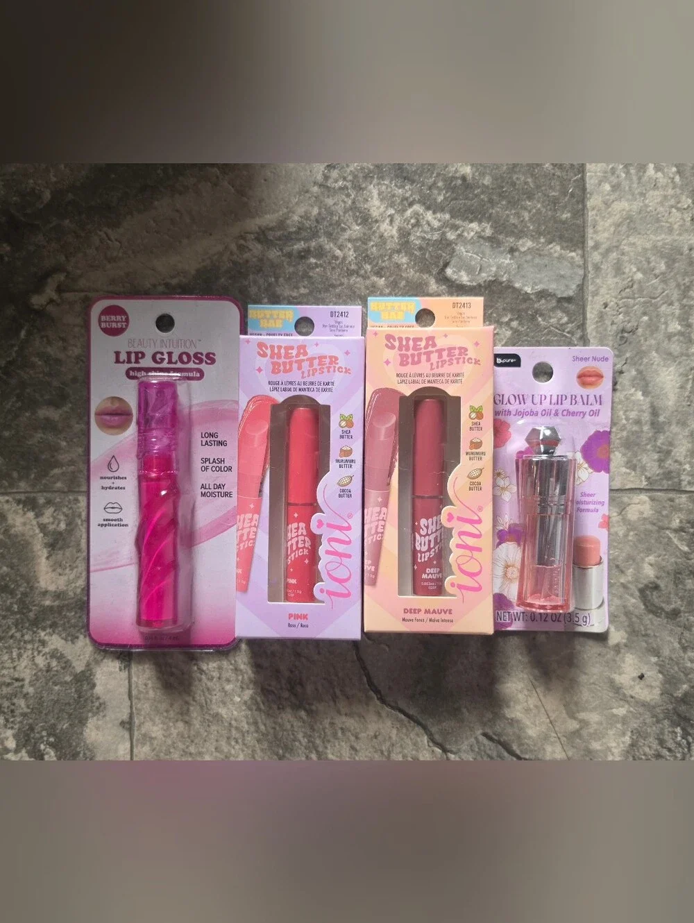 Ioni Shea Butter Lipsticks- Lip Balm & Lip Gloss Bundle BNIB